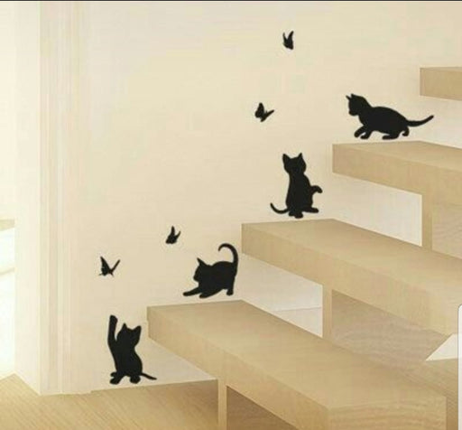 Wooden 4 cats and 4butterflies decoration